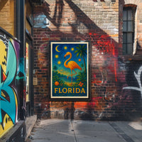 Florida Flamingo Tropical Travel Poster