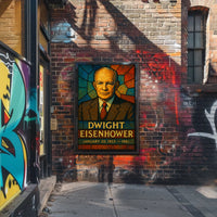 Eisenhower Stained Glass Vintage Patriotic Poster
