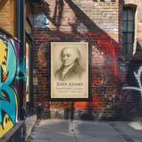 John Adams Presidential Portrait Vintage Patriotic Historical Poster