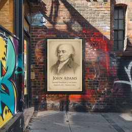 John Adams Presidential Portrait Vintage Patriotic Historical Poster