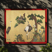 Cranes in Serenity: Traditional Asian Art Cultural Poster