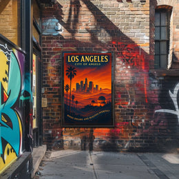 Los Angeles Dreams Retro Travel Poster Art