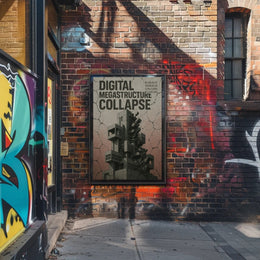 Digital Megastructure Collapse Futuristic Sci-Fi Poster