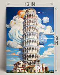 The Leaning Tower Of Pisa Artistic Poster PosterGoat