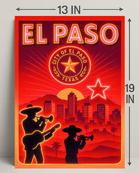 El Paso Cityscape Poster PosterGoat