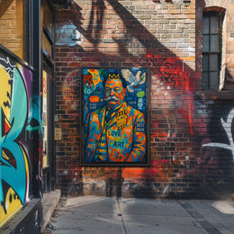 Colorful King with Crown and Dove Pop Culture Poster