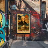 Thomas Jefferson 3rd President of the United States Layered Digital Collage Poster