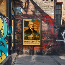 Thomas Jefferson 3rd President of the United States Layered Digital Collage Poster
