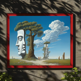 Surreal Faces Nature Scene Fantasy or Mythology Poster