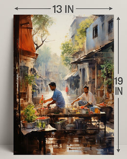Street Market Morning Poster