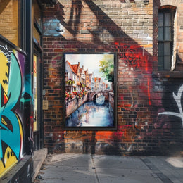 Belgium Bruges Canal and Old Town Poster