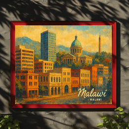 Malawi Cityscape Travel Photography Poster