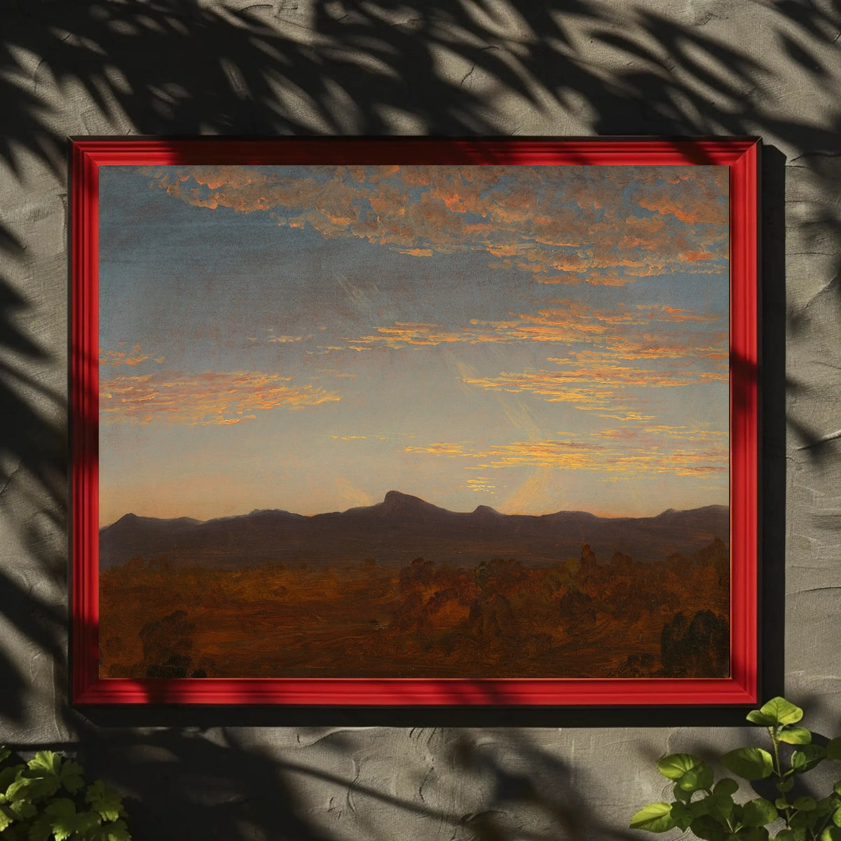 Serene Landscape Painting of Sunset: Artistic Poster