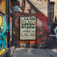 Houdini and Vaudeville Stars Early 20th Century Cultural Poster