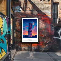 Leaning Tower of Pisa Vibrant Art Travel Poster
