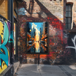 Futuristic Cityscape with Floating Vehicles Sci-Fi Poster