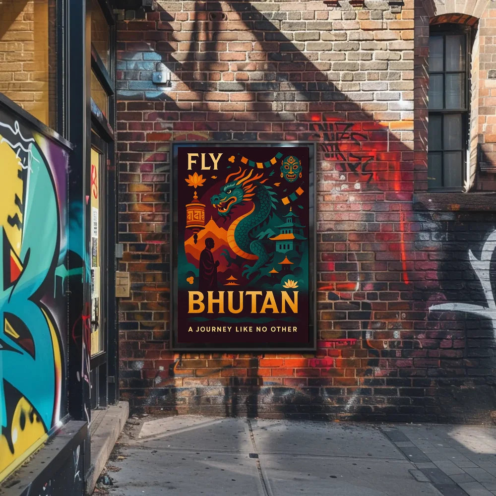 Bhutan Spirit Adventure Travel Poster PosterGoat