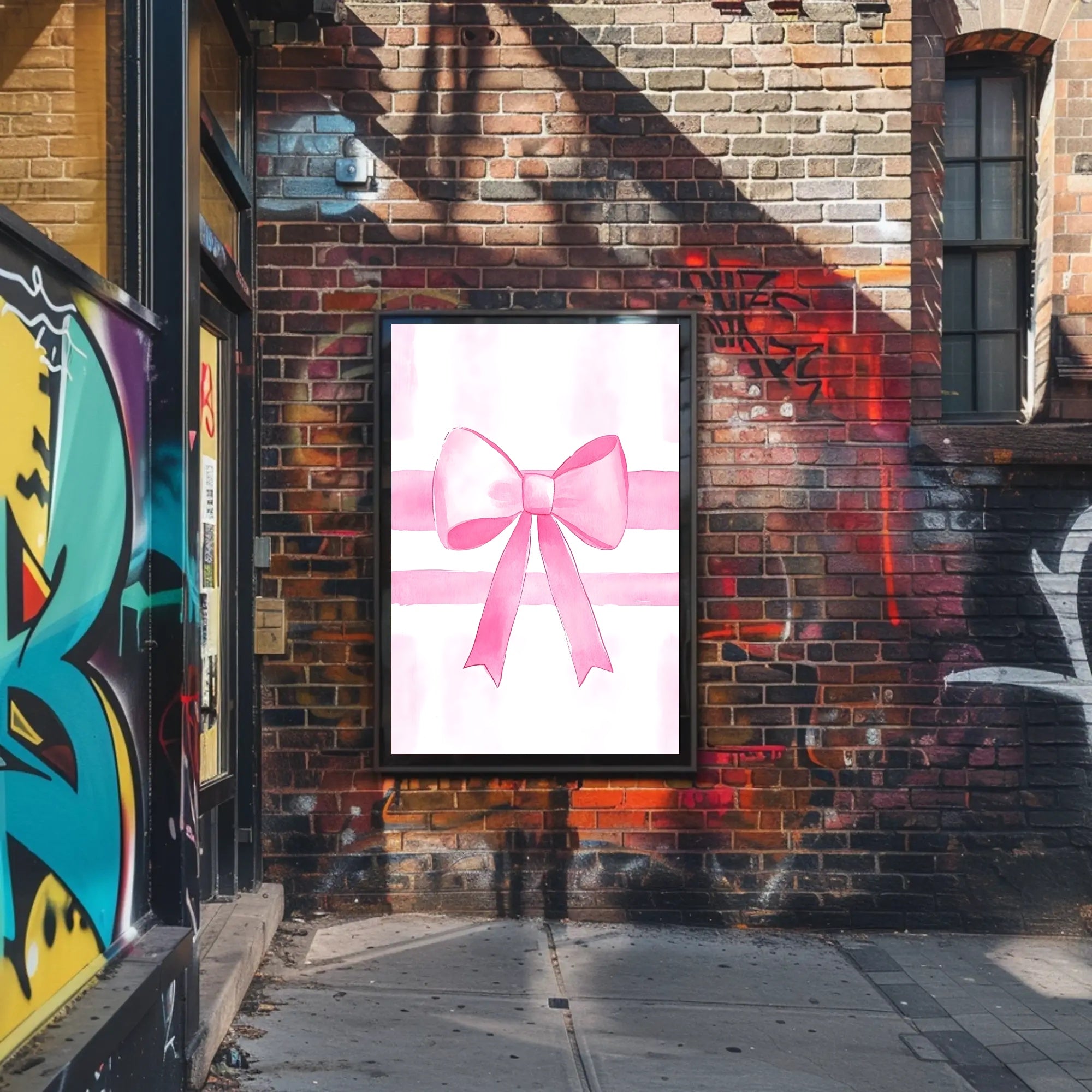 Pink Ribbon Elegance Minimalist Wall Art Poster