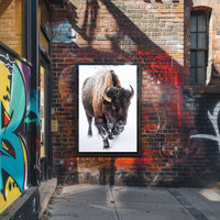 Majestic Bison in Winter Poster