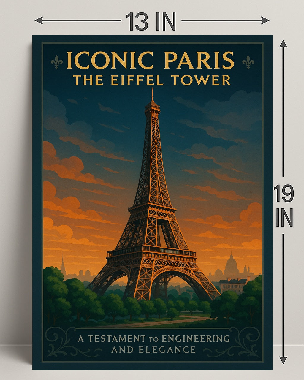 Iconic Paris Eiffel Tower Wall Art Print PosterGoat