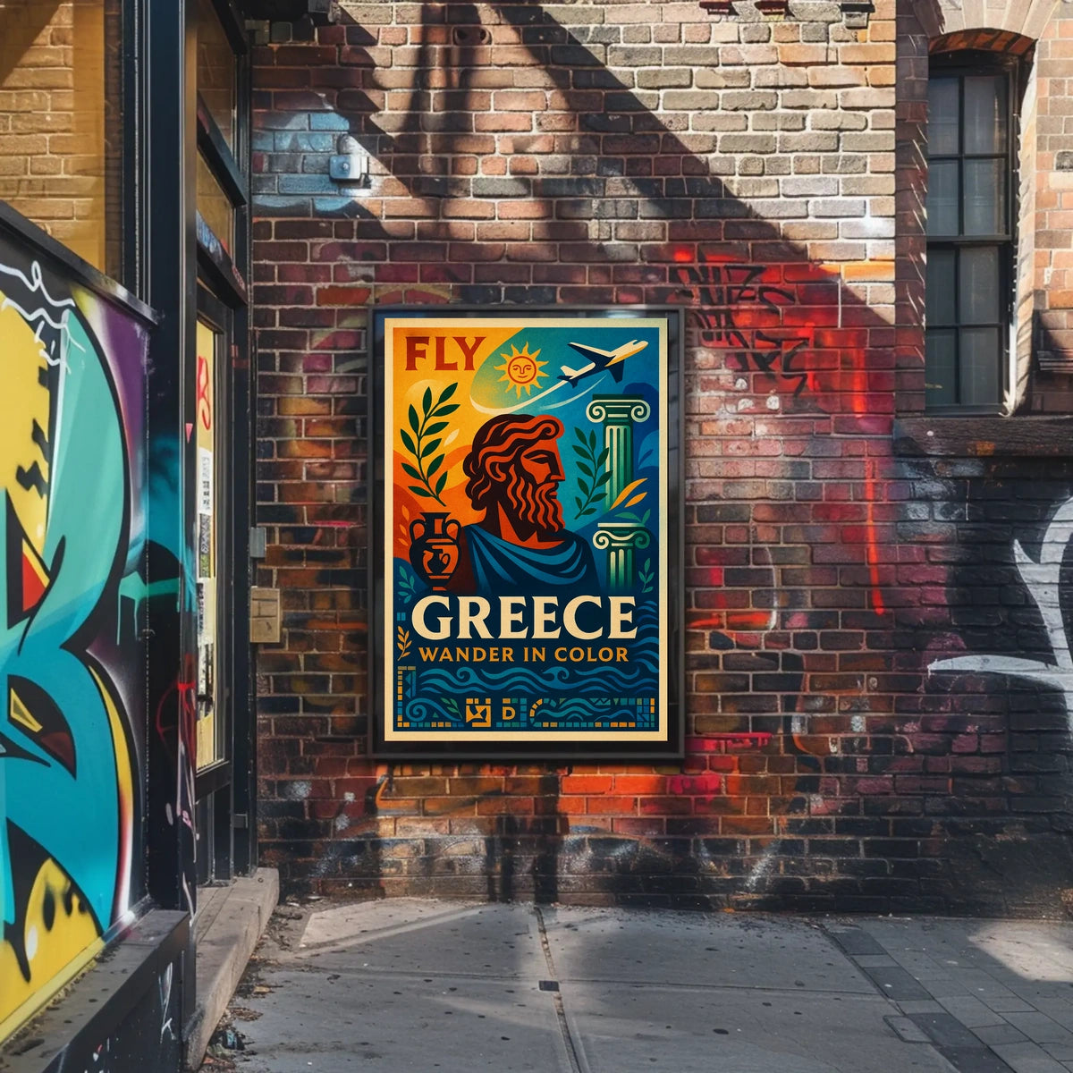 Fly To Greece Wander In Color Poster