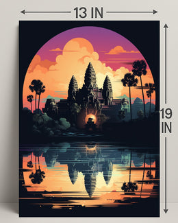 Sunset Over Angkor Wat Poster
