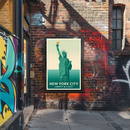Statue of Liberty Modern Pop Art Travel Poster
