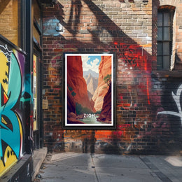 Zion National Park Scenic Poster Print Wall Art