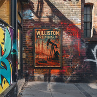 Williston Oil Heritage Vintage Industrial Poster