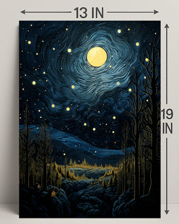 Starry Night Landscape Poster PosterGoat