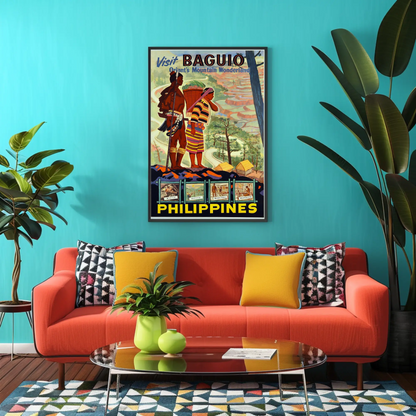 Baguio Philippines Vintage Travel Poster