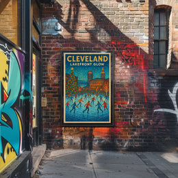 Cleveland Lakefront Glow Poster