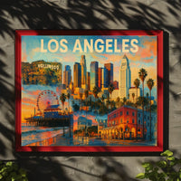 Los Angeles Landmarks Line Art Urban Poster