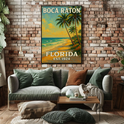 Boca Raton Florida Tropical Beach Palms Poster