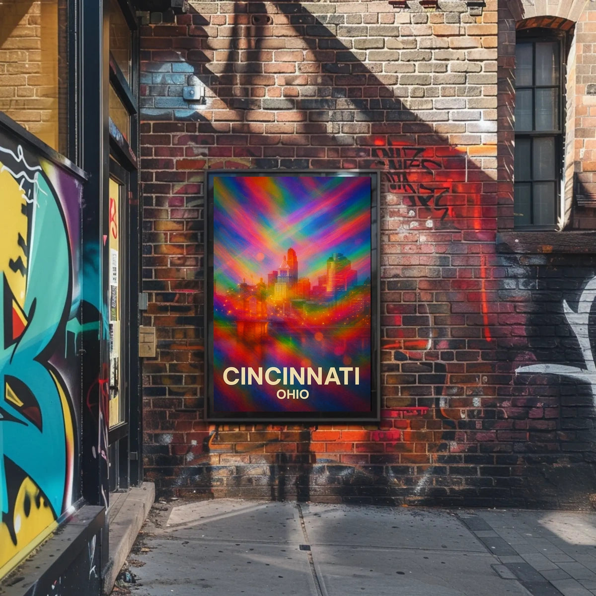 Vibrant Cincinnati Pop Art Wanderlust Poster