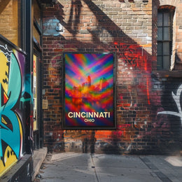 Vibrant Cincinnati Pop Art Wanderlust Poster