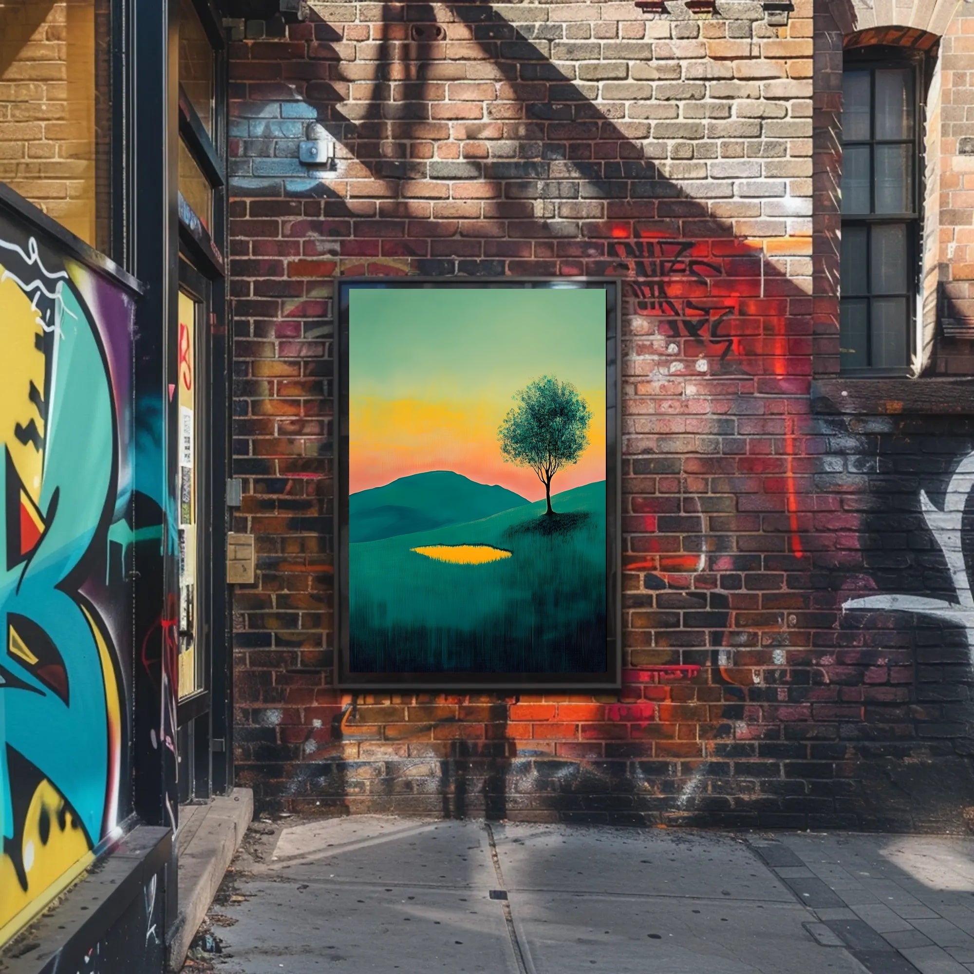 Tranquil Landscape Sunset Poster Serene Wall Art