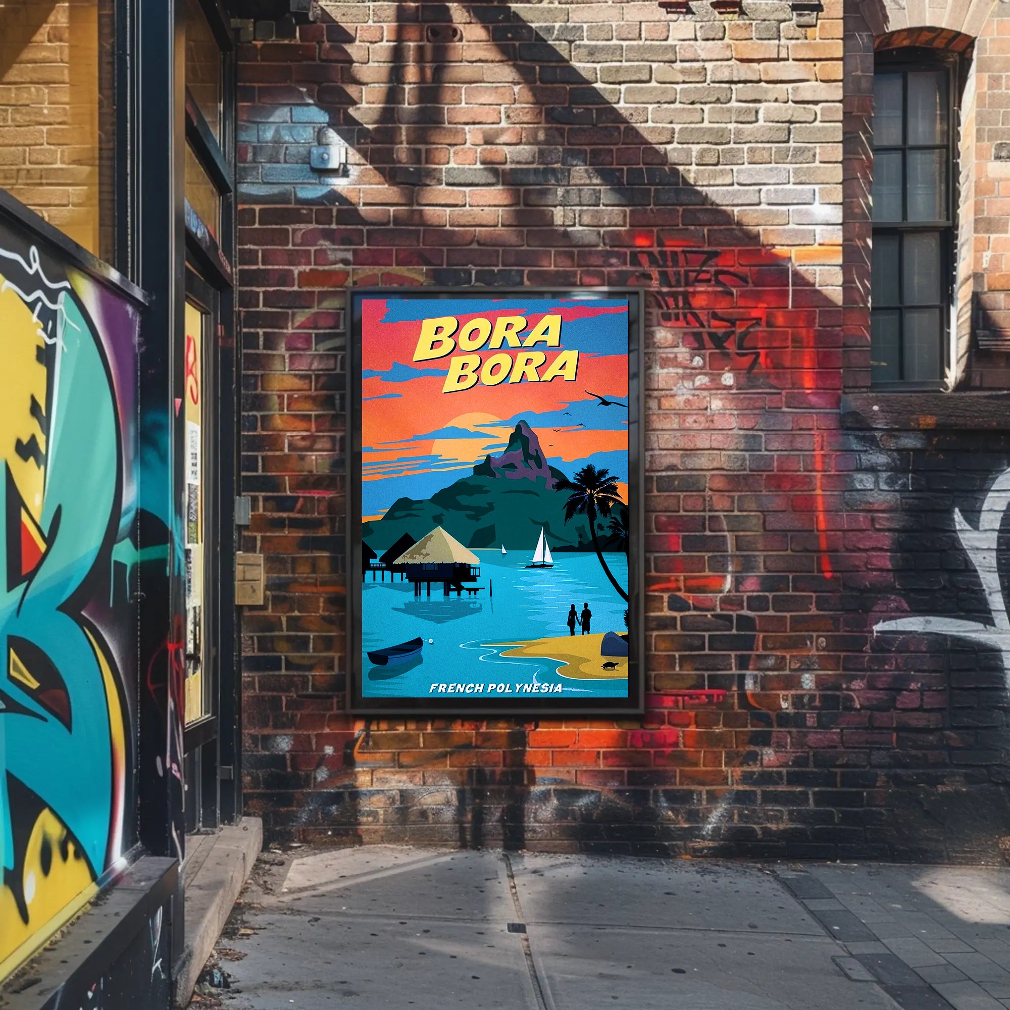 Bora Bora Romance Vintage Travel Poster PosterGoat