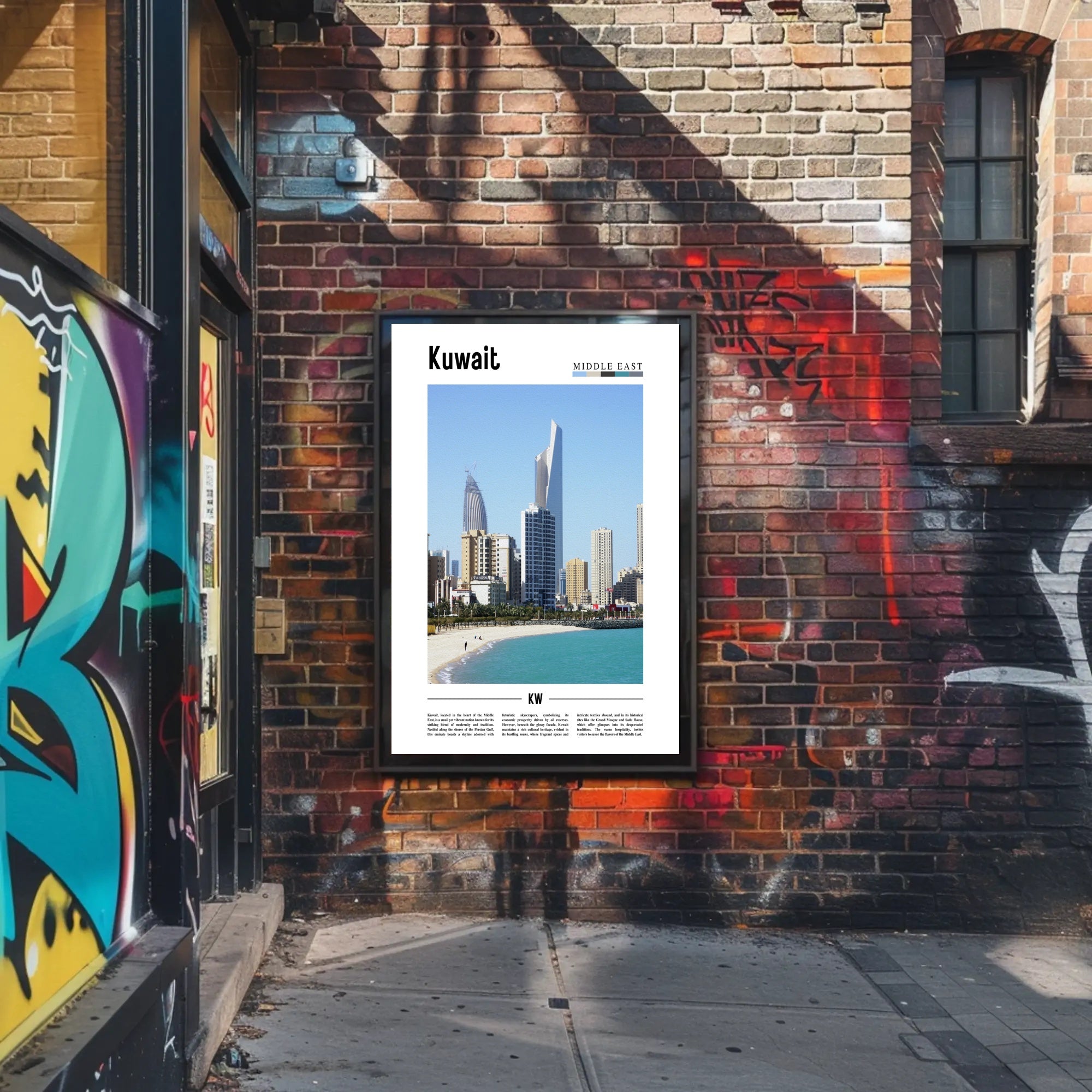 Kuwait Cityscape: Modernity and Tradition Travel Poster PosterGoat
