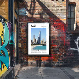 Kuwait Cityscape: Modernity and Tradition Travel Poster PosterGoat