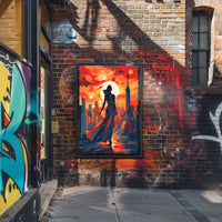 Empowered Urban Explorer in Motion Artistic Poster