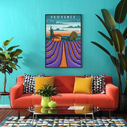 Provence Vintage Poster Lavender Fields