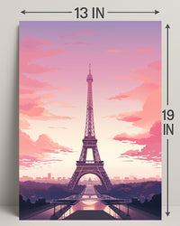 Eiffel Tower At Sunset Poster