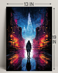Neon Cityscape Poster