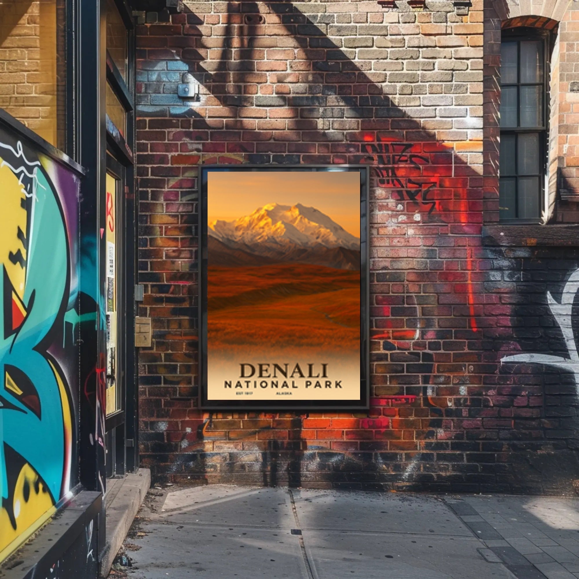 Denali National Park Vintage Travel Poster Print