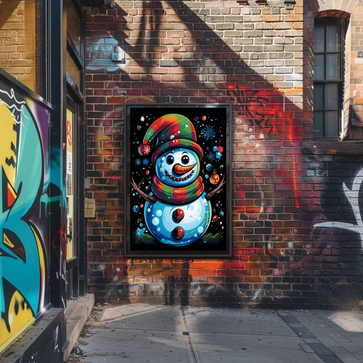 Whimsical Snowman Christmas Wonderland Artistic Poster