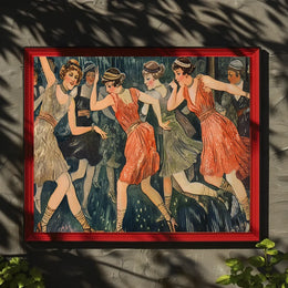 Roaring Twenties Flapper Dance Vintage Art Poster