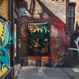 Philadelphia Liberty Bell Abstract Geometric Art Poster