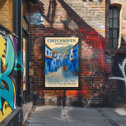 Chefchaouen Dreamscape: The Blue Pearl Poster