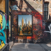 New York City Landmarks Skyline Poster Modern Wall Art
